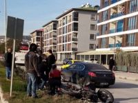 Ticari taksi, motosikletliye çarptı