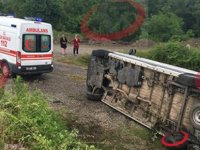 Feci Kaza! Minibüs Devrildi