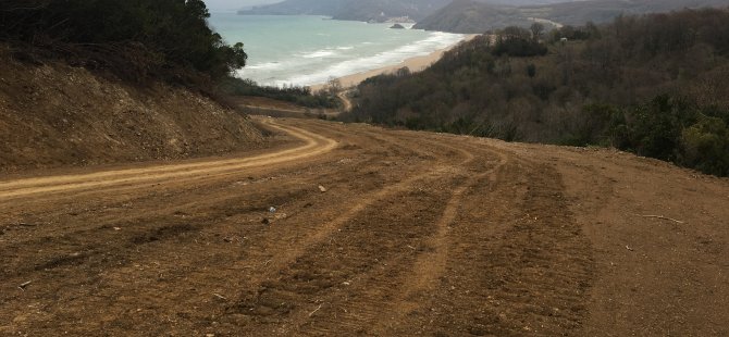 Bartın-Filyos yol çalışmasına yağmur engeli