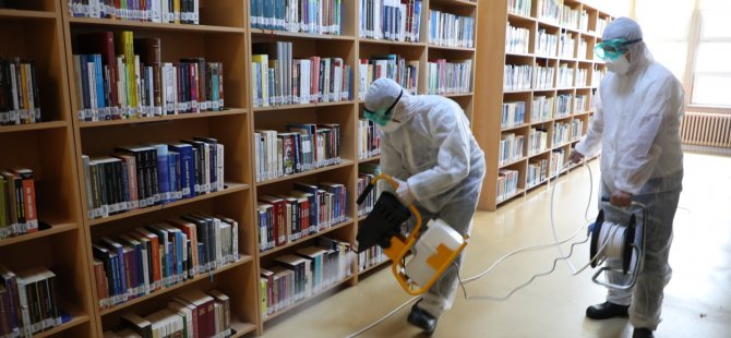 Bartın Üniversitesi’nde dezenfekte çalışmaları devam ediyor