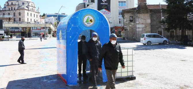 Dezenfektasyon tüneli hizmete girdi