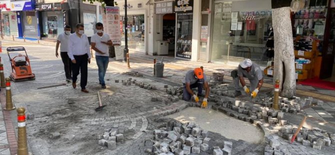 Şadırvan Caddesi’nde bakım onarım çalışması yapıldı