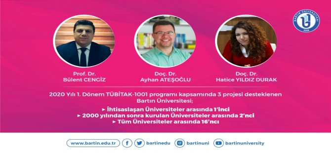 İhtisaslaşan üniversiteler arasında Bartın Üniversitesi birinci