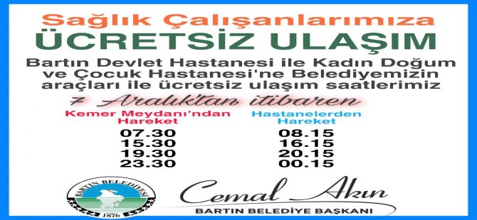 Ücretsiz Ulaşım Desteği Başladı