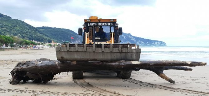 Mavi Bayraklı Plajda Temizlik