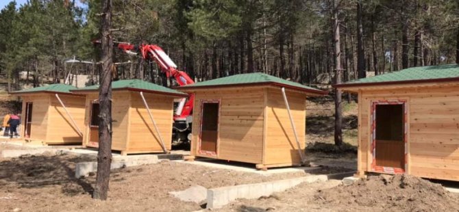 Hobi Bahçeleri İçin Üretilen Kulübelerin Montajı Yapıldı