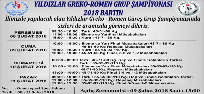 Yıldızlar Greko-Romen Grup Şampiyonası ilimizde düzenlenecek