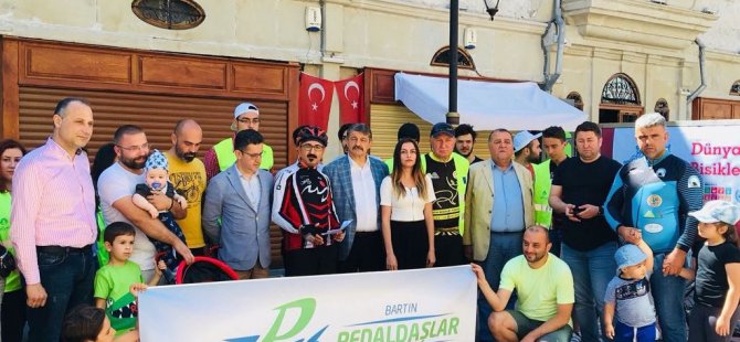 Bartınlı bisikletliler Dünya Bisiklet Günü'nü pedal çevirerek kutladı