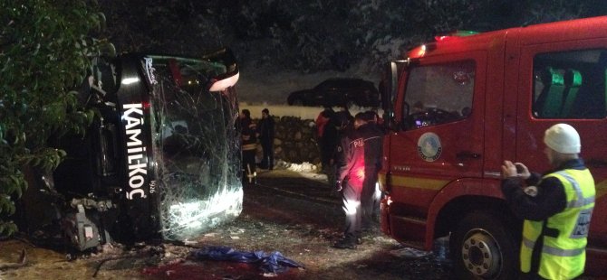 Yolcu otobüsü devrildi: 2 ölü, 5 yaralı