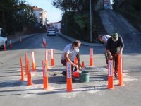 Trafik Güvenliğini Sağlamak İçin Dubalama Çalışması Yapılıyor